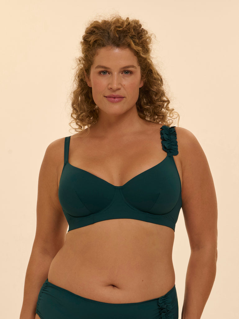 Underwired bikini top - Emerald green