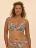 Underwired bikini top - Tropico white print