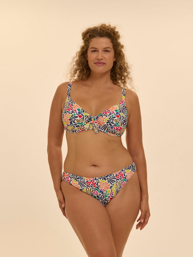Underwired bikini top - Tropico white print