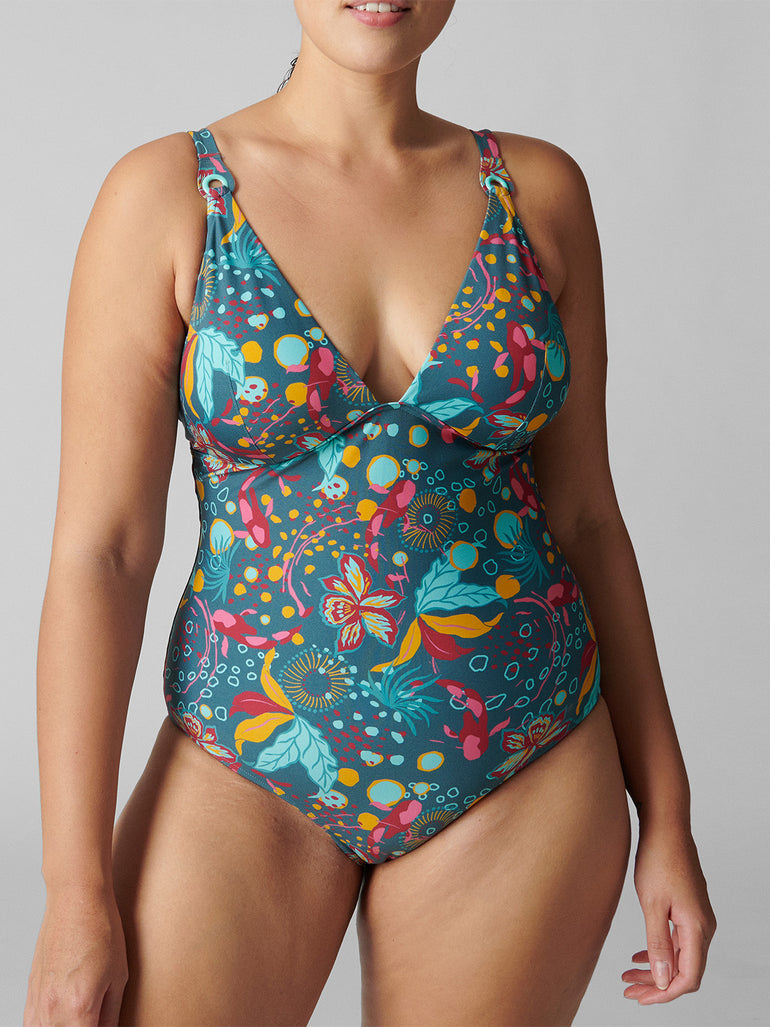 Underwired one-piece swimsuit - Lagoon Green