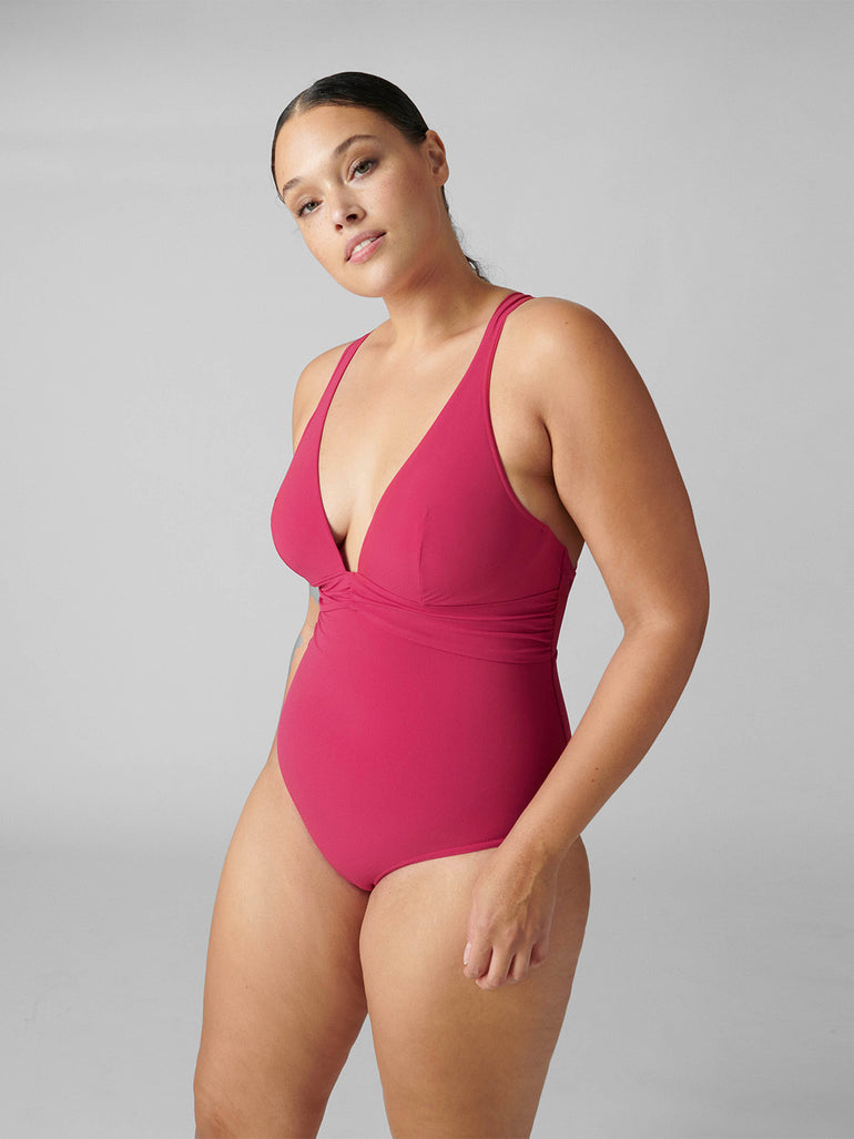 Underwired one-piece swimsuit - Raspberry