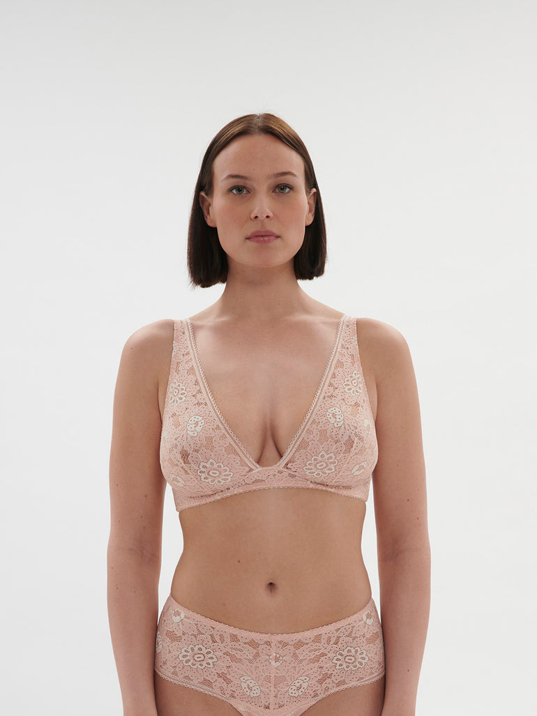 Soft cup triangle bra - Ballet Pink