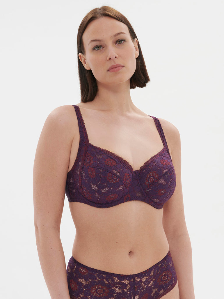 Squared neckline full cup bra - Euphoria Purple