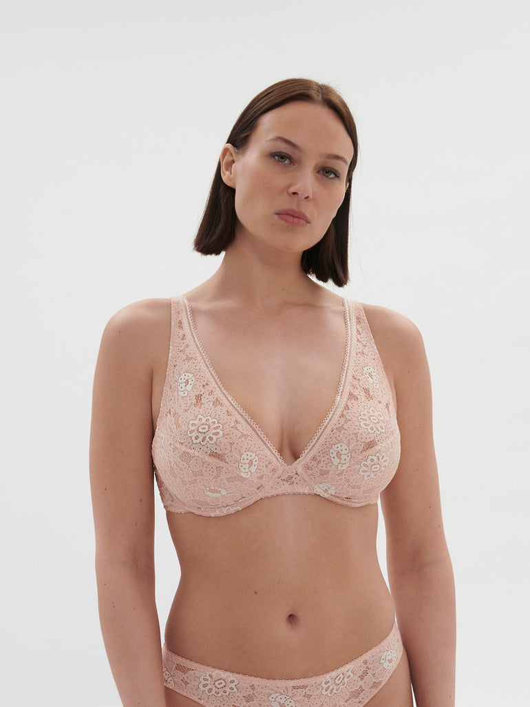 Underwired triangle bra - Ballet Pink