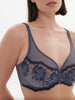 Plunging underwired bra - Cinder Blue