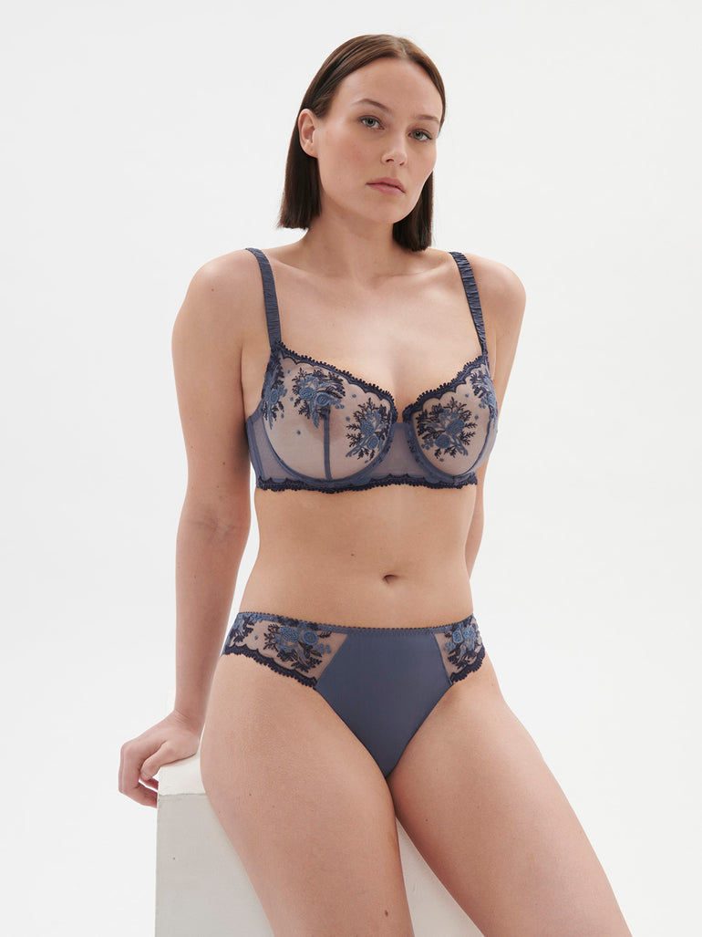 Half cup bra - Cinder Blue