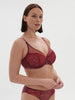 Plunging underwired bra - Spinel Red