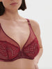 Plunging underwired bra - Spinel Red