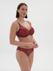 Plunging underwired bra - Spinel Red