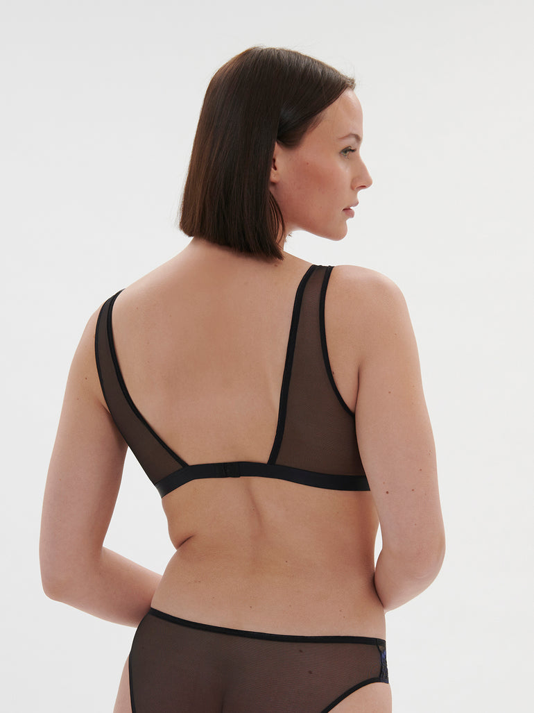 Soft cup triangle bra - Black