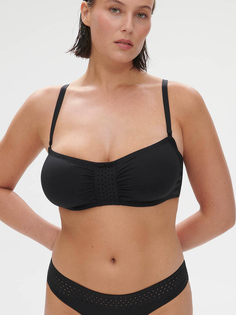 Underwired bandeau bikini top - Black