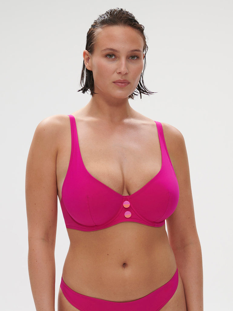 Low-cut underwired bra - Hibiscus Pink