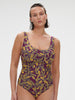 Underwired one-piece swimsuit - Agadir Purple Print