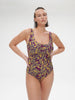 Underwired one-piece swimsuit - Agadir Purple Print