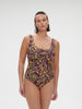 Underwired one-piece swimsuit - Agadir Purple Print