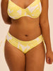 High-waist bikini brief - Plumeria Print