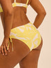 High-waist bikini brief - Plumeria Print