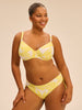 High-waist bikini brief - Plumeria Print