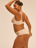 Plunging underwired bra - Chic Beige