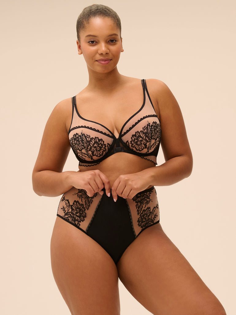 Plunging underwired bra - Light Tatoo