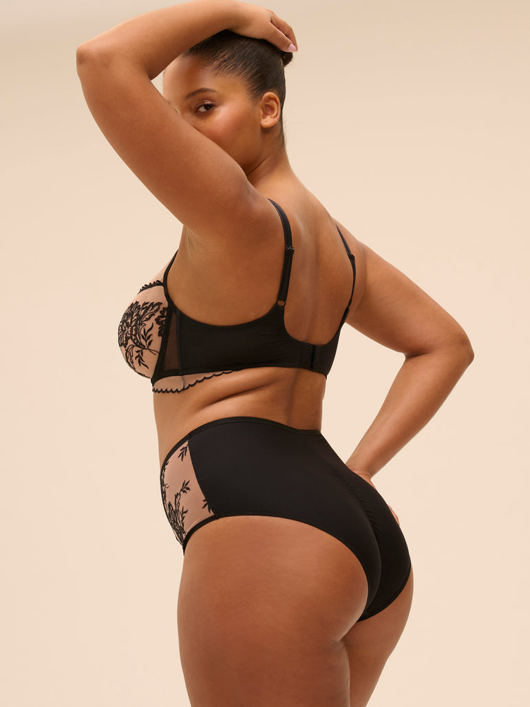 Plunging underwired bra - Light Tatoo