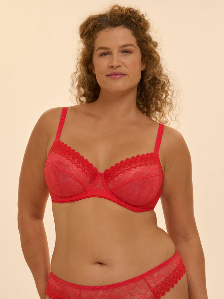 Full cup support bra - Flamingo