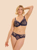 Plunging underwired bra - Midnight