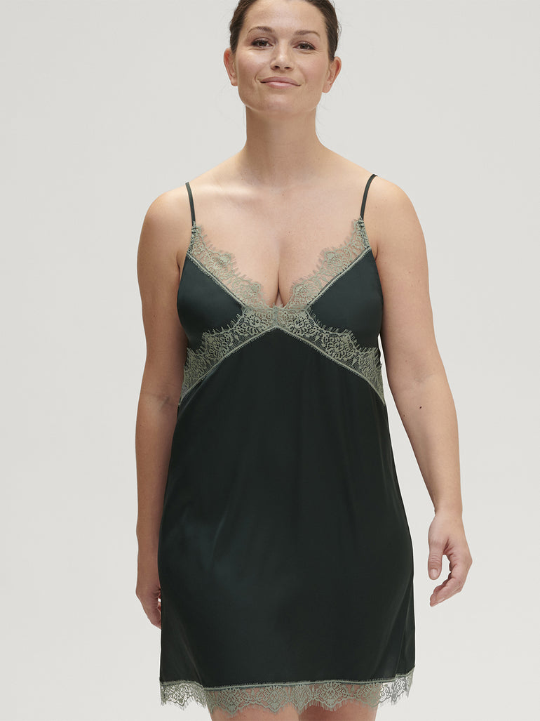 Satin Secrets Nightdress - Kolsaï Green