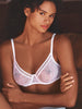 Plunging moulded underwired bra - White