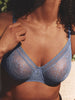 Plunging moulded underwired bra - Chambray Blue