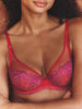 Plunging underwired bra - Rainbow Red